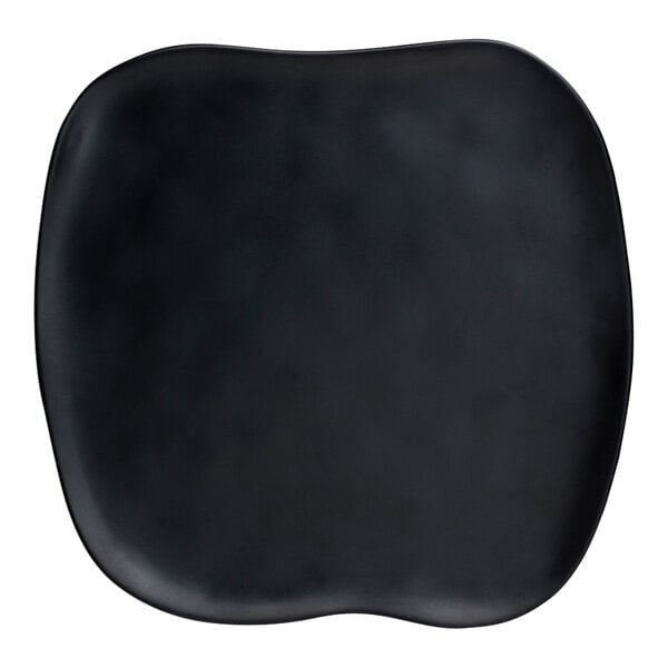 A black square Delfin Marisol Melamine Canape Platter.