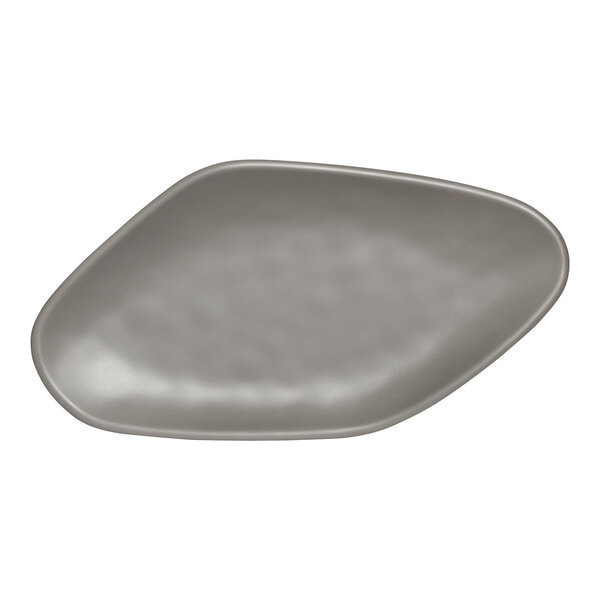 A Delfin Marisol Driftwood Gray melamine oval platter.