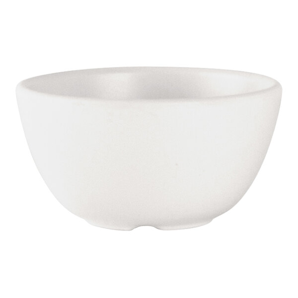 A white Delfin Fundamentals melamine ramekin.