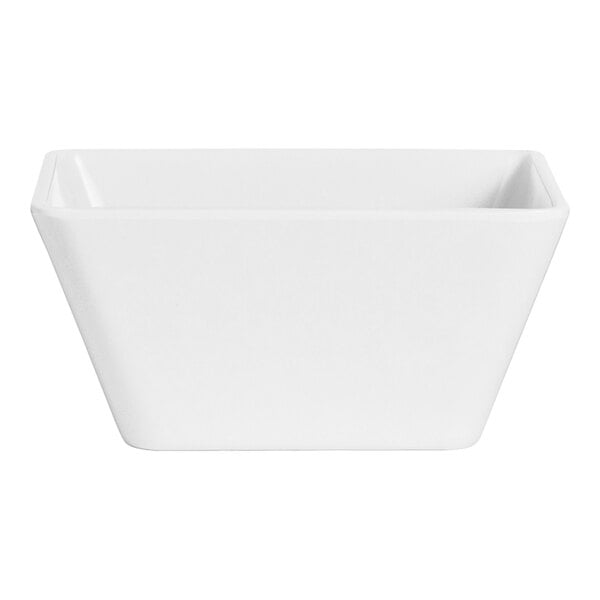 A white rectangular Delfin Quadro melamine bowl with a white background.