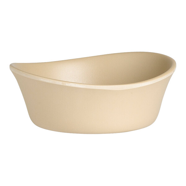 A beige melamine bowl with a starfish design.