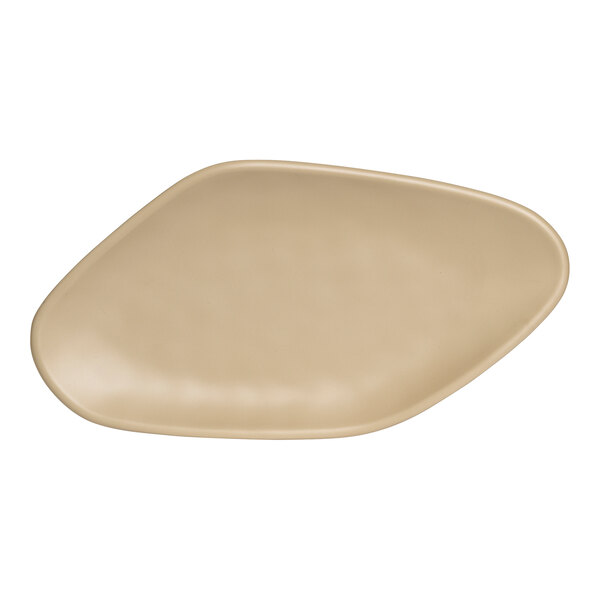 A beige oval Delfin Marisol melamine tray with a starfish design.