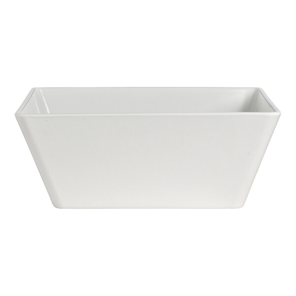 A white rectangular Delfin Quadro melamine bowl with a white background.