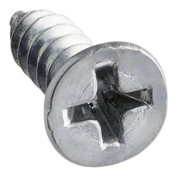 A close-up of a Galaxy stainless steel lock screw with a cross in the middle.