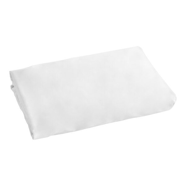 A white rectangular Berkshire Hospitality SuiteDream twin size fitted sheet.