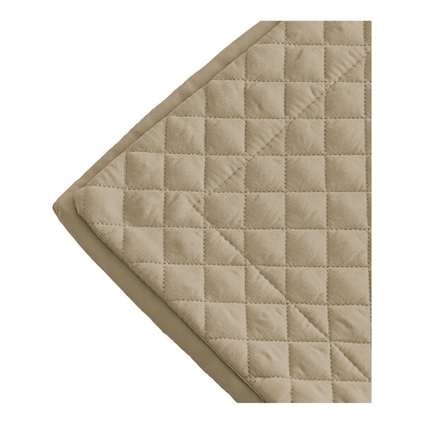 A close-up of a Berkshire Hospitality truffle colored diamond quilt pillow sham.