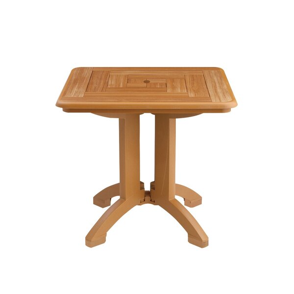 Grosfillex Us643008 Atlantis 32 X Square Resin Folding Table Grosfillex Us643008 Atlantis 32 X Square Resin Folding Table With Umbrella Hole Teakwood 2 Pack
