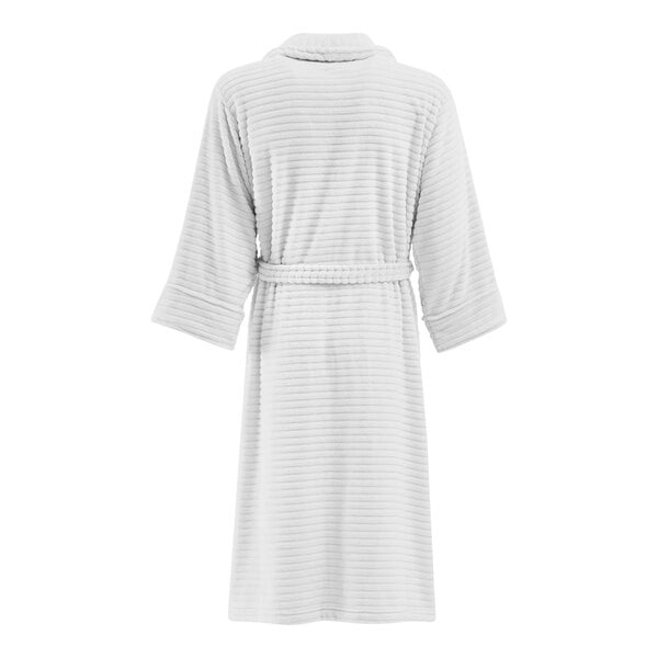 A white Berkshire Hospitality bath robe with a belt.