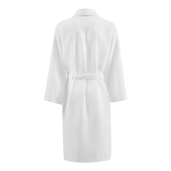 A white Berkshire Hospitality bathrobe with a belt.