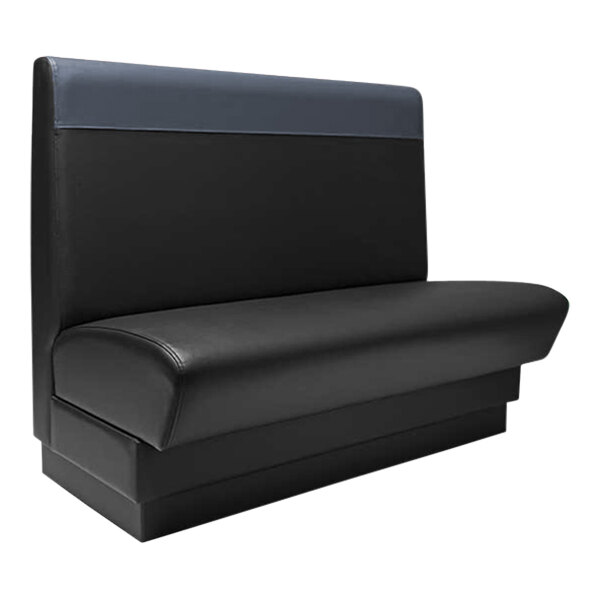 A black and grey QA Group single back booth with a graphite head roll.