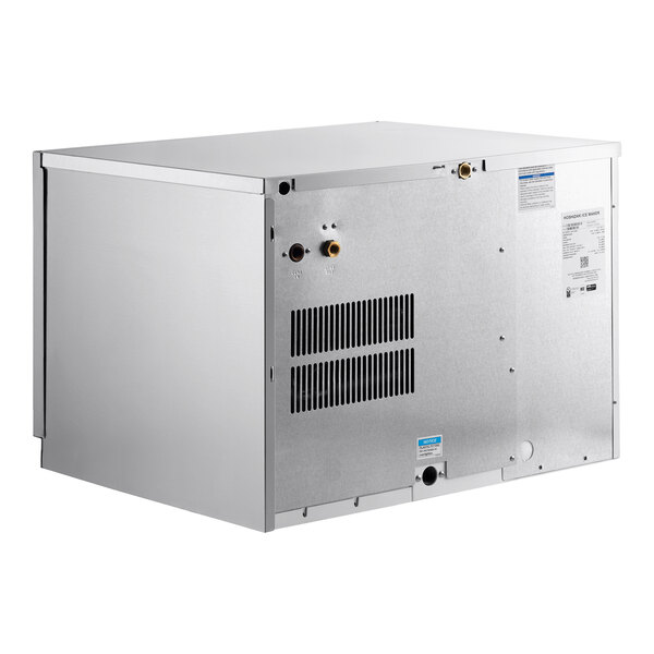 A silver rectangular Hoshizaki water cooled ice machine with a vent.