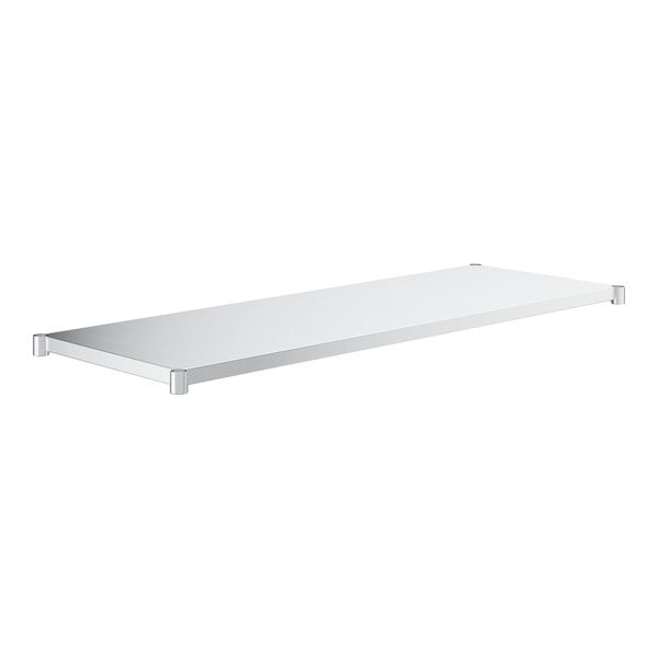A white rectangular Steelton undershelf with metal legs.