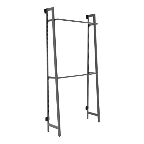 A matte black metal Econoco wall-mount A-frame with 2 hangrails.