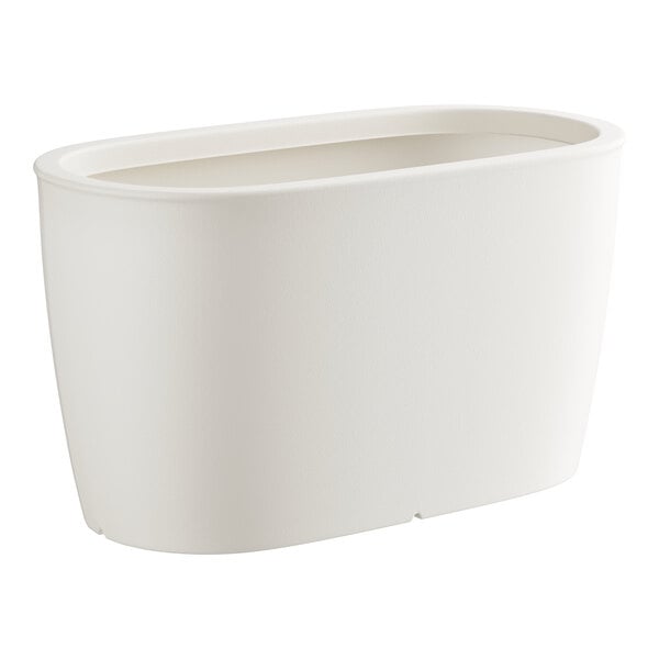A white rectangular planter from Lancaster Table & Seating.
