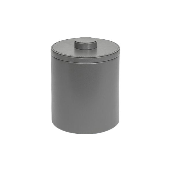 A grey cylinder with a lid.