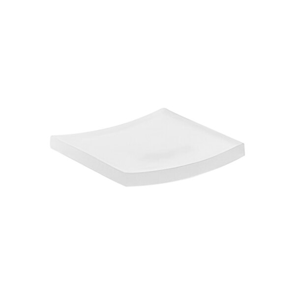 A white square room360 ice resin soap dish with curved edges.
