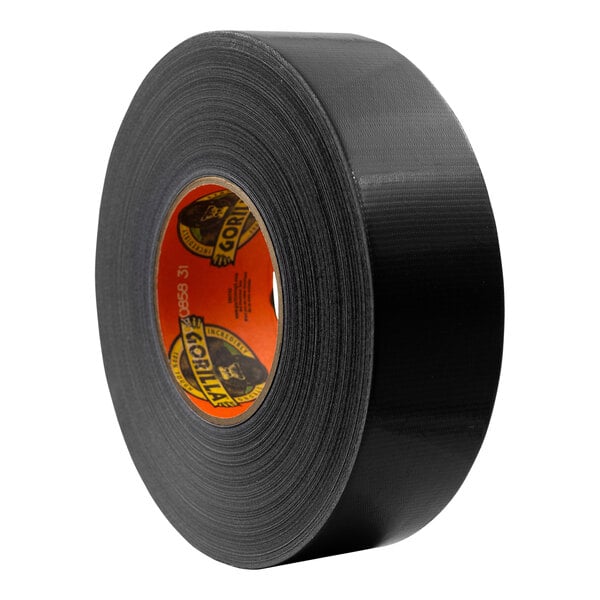 A roll of Gorilla black duct tape with a label.