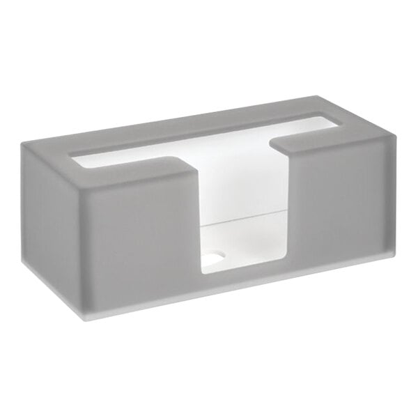 A white rectangular room360 Nassau smoke resin paper towel dispenser box with a clear window.