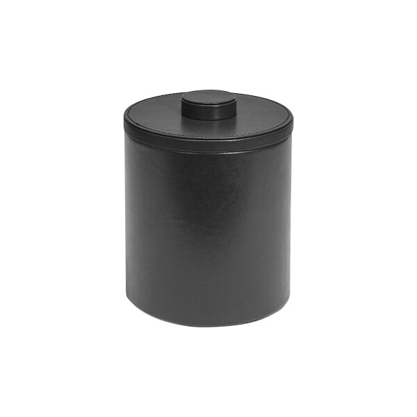 A black round room360 London ice bucket with a black lid.