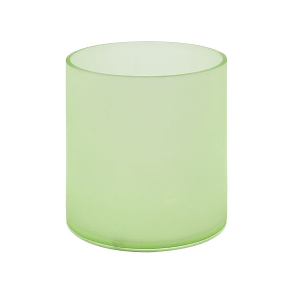 A green resin cylinder with a white background.