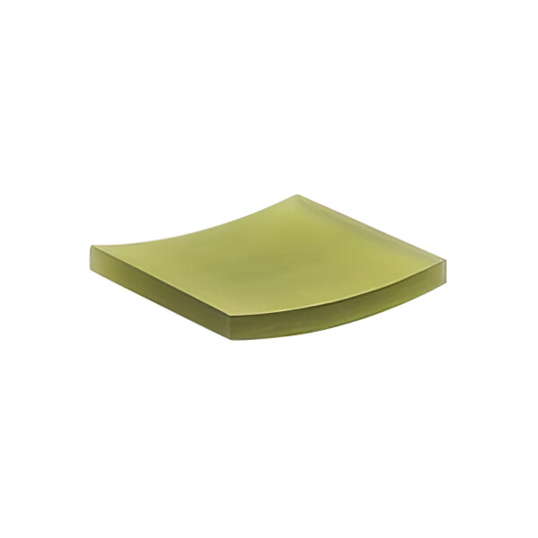 A green square room360 Nassau resin soap dish with curved edges.