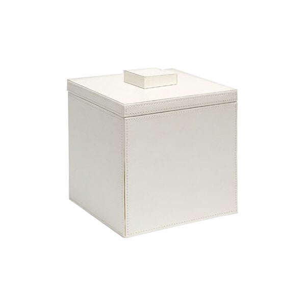 A white room360 ice bucket with a white lid on it.