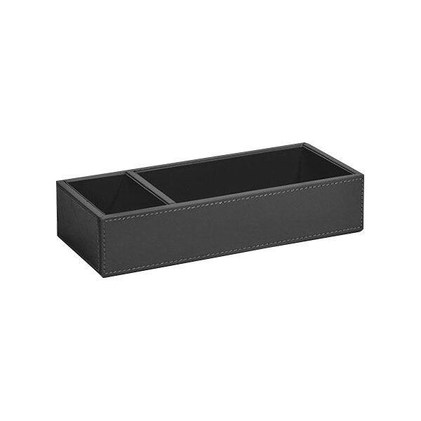 A black rectangular room360 London faux leather organizer with 2 compartments.