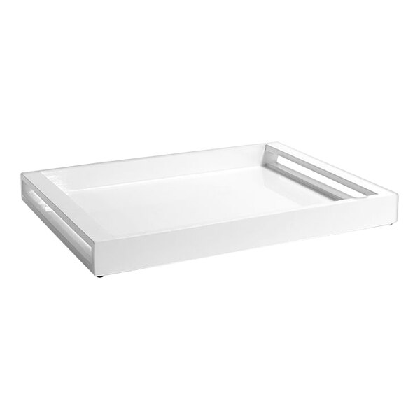 A white rectangular room360 New York tray with handles.