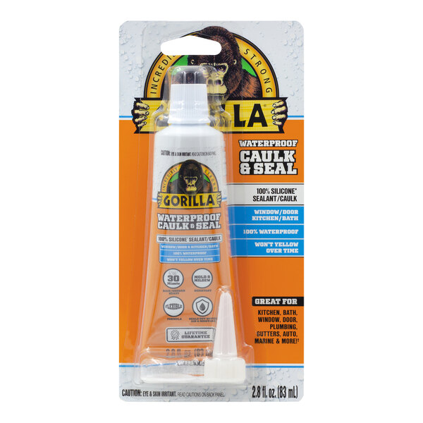 A package of Gorilla White Silicone Caulk and Seal.