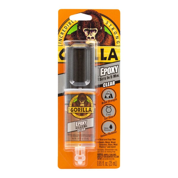A package of Gorilla 0.85 oz. epoxy syringe.