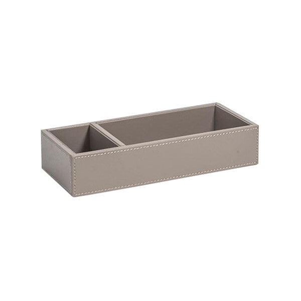 A room360 London grey stone faux leather organizer with two compartments.