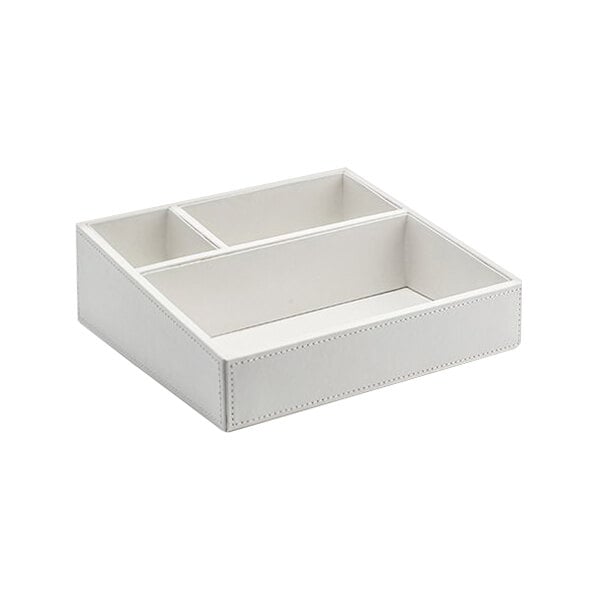 A white box with a few compartments.