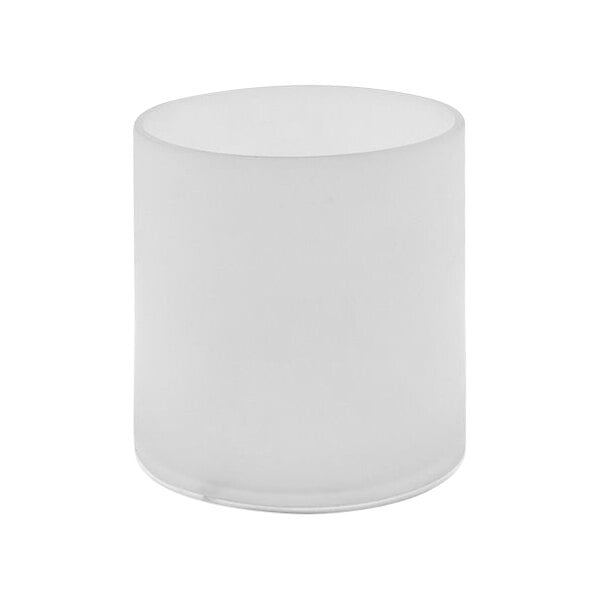 A white cylinder shaped room360 Nassau ice resin wastebasket.