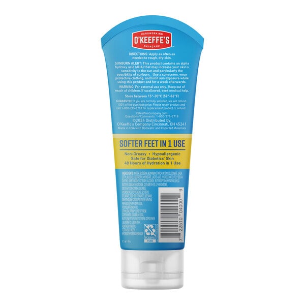 A 3 oz. tube of O'Keeffe's Healthy Feet Intense Renewal Foot Cream.