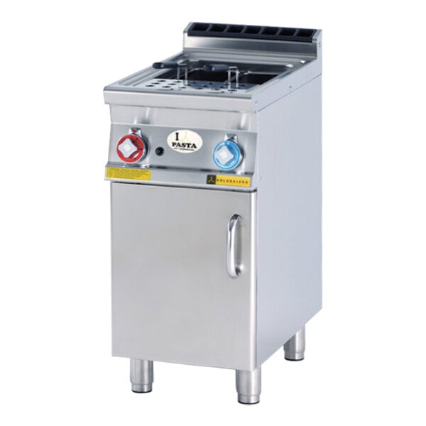 An Arcobaleno stainless steel electric pasta cooker.