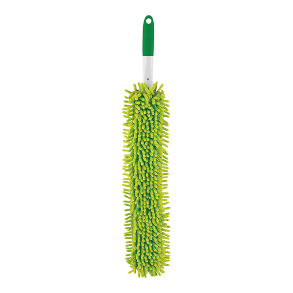 A Libman green and white flexible wand duster with a green handle.