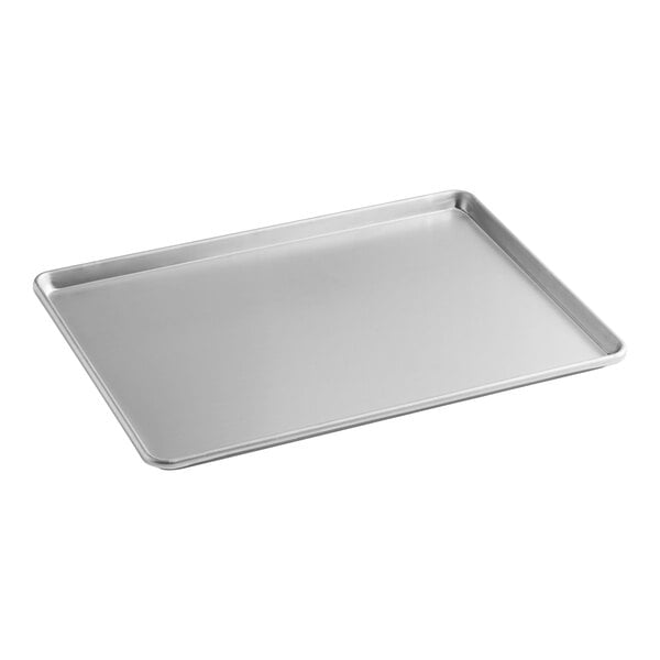A Baker's Lane USA full size aluminum bun and sheet pan with open bead edges.