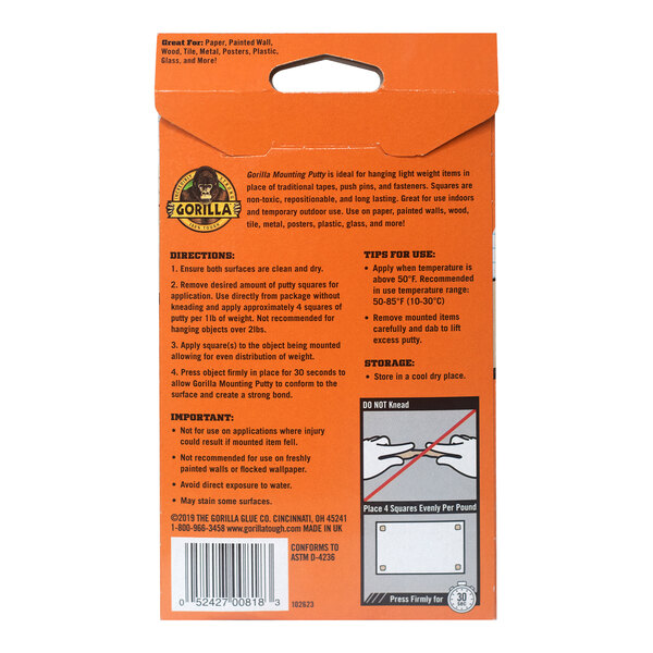 thumbnail image 2 of Gorilla Removable Mounting Putty – 84 Pre-Cut Off-White Squares – 1 Pack 2 of 3