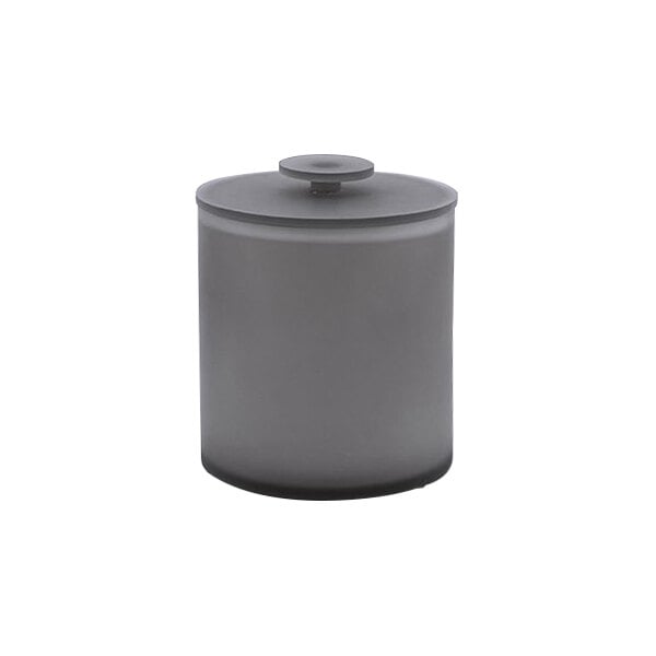 A grey cylinder with a lid.