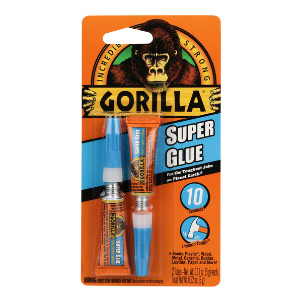 A package of two Gorilla Super Glue bottles.