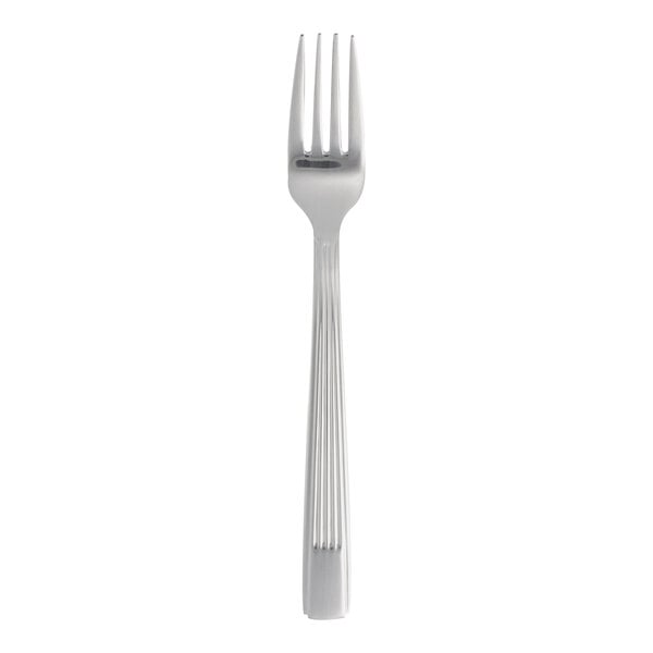 A Varick Estate stainless steel dinner fork with a silver handle.