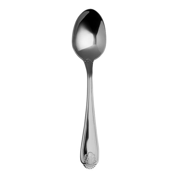 A Varick Orleans stainless steel serving spoon with a handle.