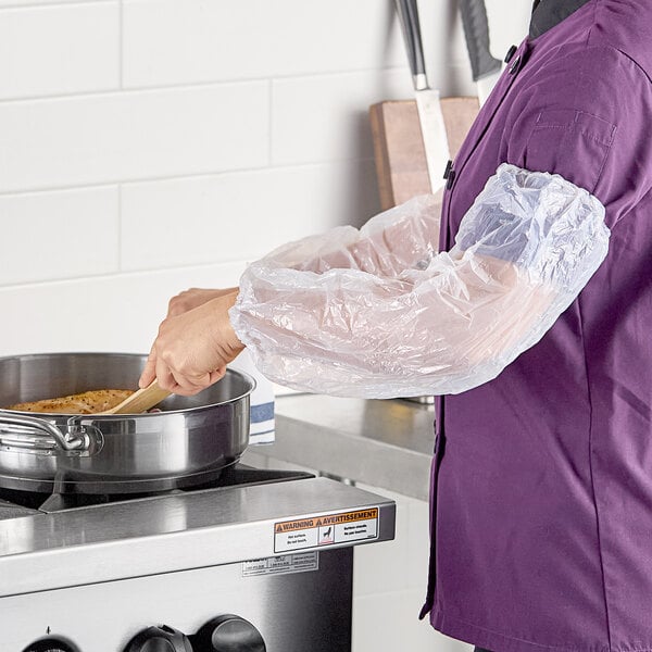 Lavex 18" White Polyethylene Food-Safe Sleeve - 2,000/Case