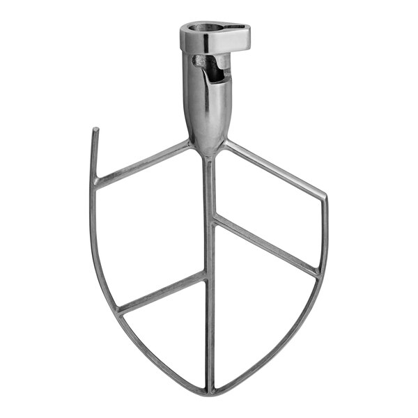 A metal Ecoline by Hobart flat beater attachment with four lines on it.