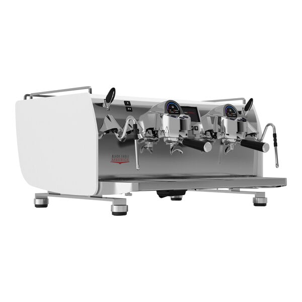 A white 2GR gravimetric espresso machine.