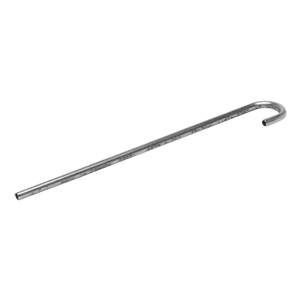 A metal curved rod with a hook on one end.