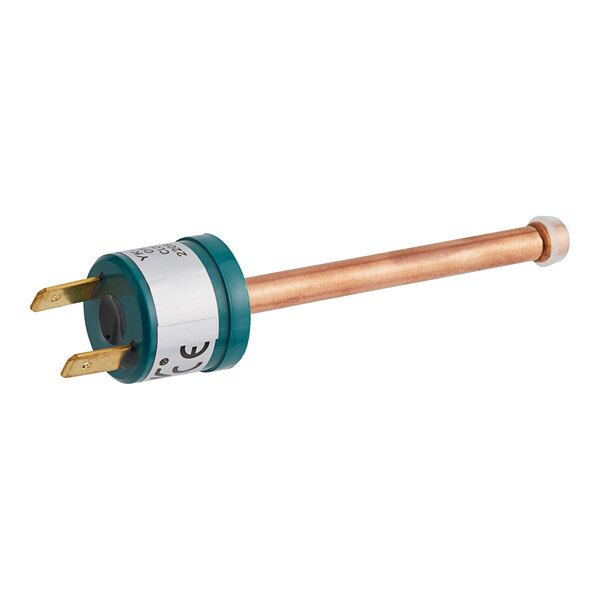 The Avantco Ice high pressure switch with a copper and green electrical plug.