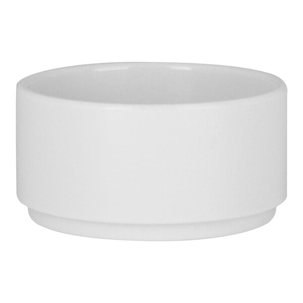 A white melamine bento box with a lid.