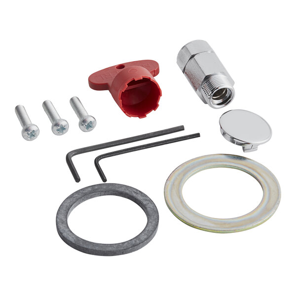 A plumbing kit for an American Standard touchless faucet with a nut, washer, and screw.