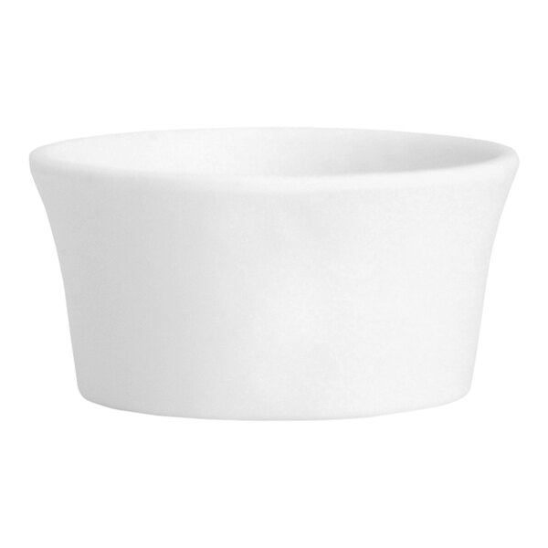 A case of 24 white Creations Cali melamine ramekins.